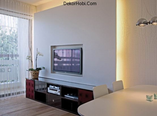 beautiful-red-and-white-apartment-decor-entertainment-zone