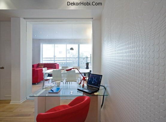 beautiful-red-and-white-apartment-decor-workstation