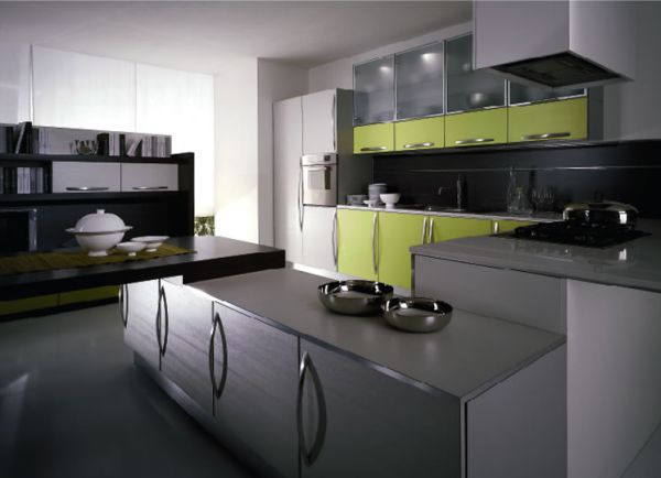Grey-and-olive-green-kitchen-for-the-contemporary-home