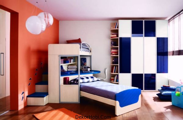 Gorgeous-and-modern-boys-bedroom-with-beautiful-blue-accents