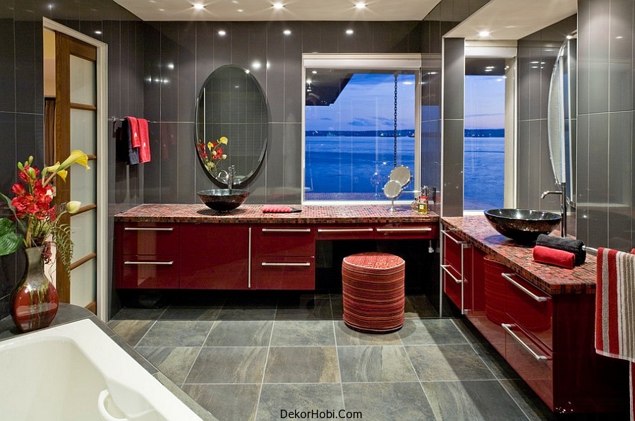 kırmızı banyo dekorasyonu11